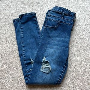 Charlotte Russe High Rise Ripped Skinny Jeans
